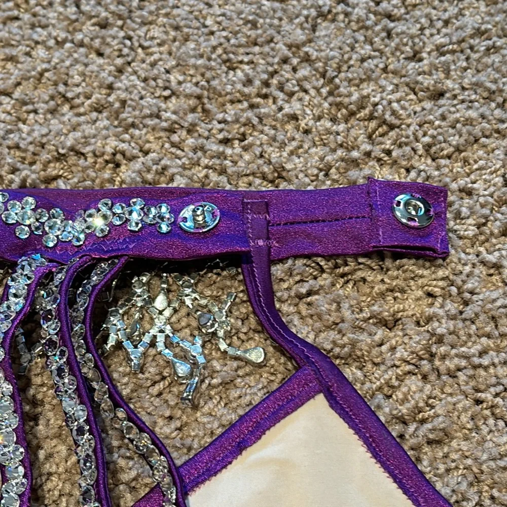 Custom Made Jazz Dance Costume Purple Rhinestones